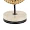 15" Brown Rattan Infinity Sculpture with White Marble Base